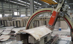 廈門日航酒店設(shè)計 大理石光面大板的加工過程